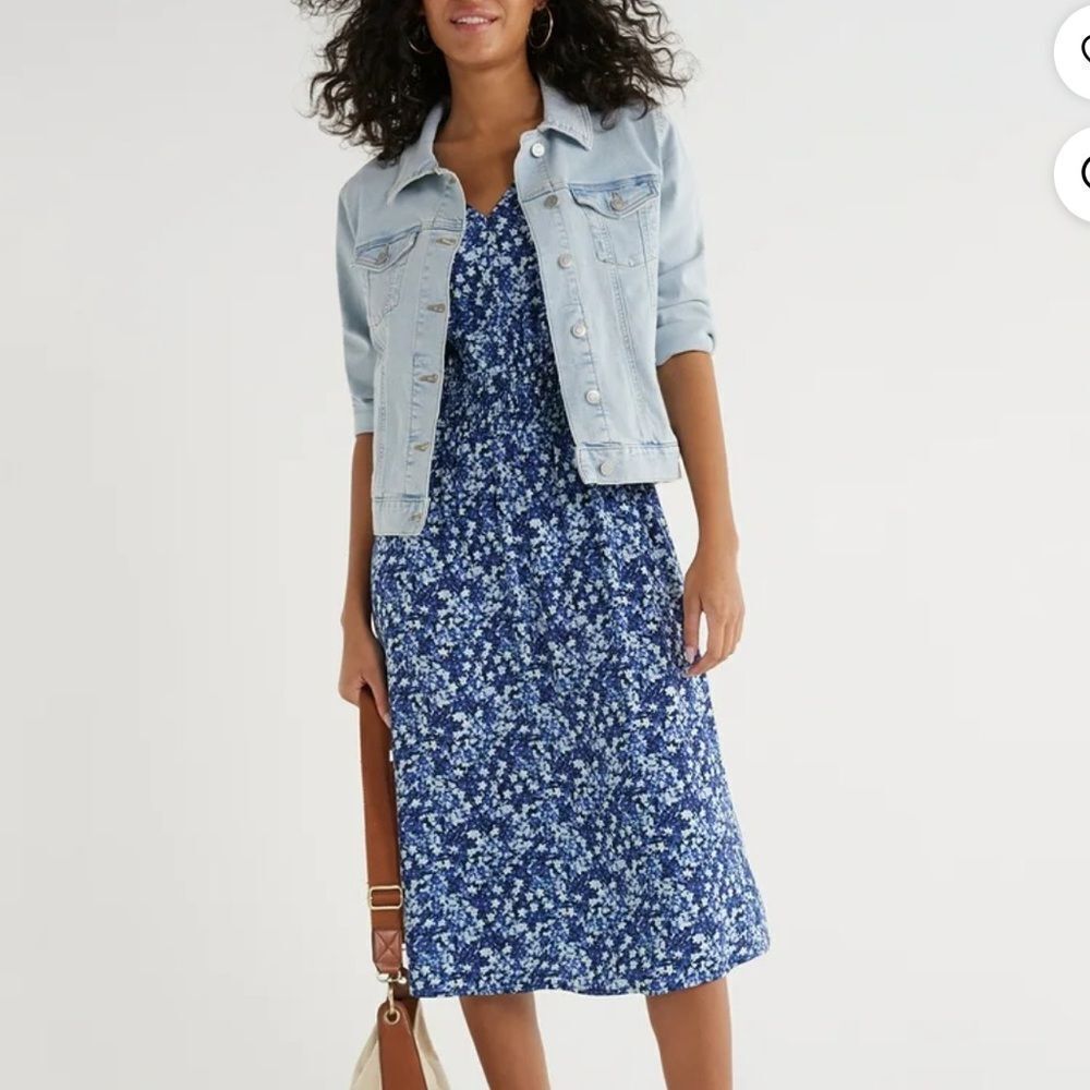Time & Tru Floral Blue Dress Sz XXL - Picture 8 of 10